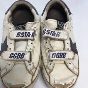 Golden goose old school Velcro Blue and White Sneakers Sz EU30 US12